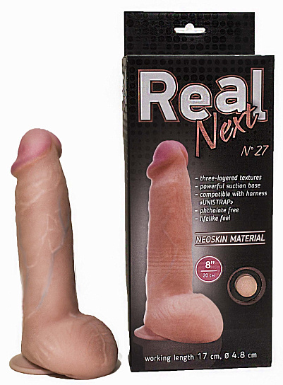 Дилдо на присоске 8" REAL Next № 27, 17 см