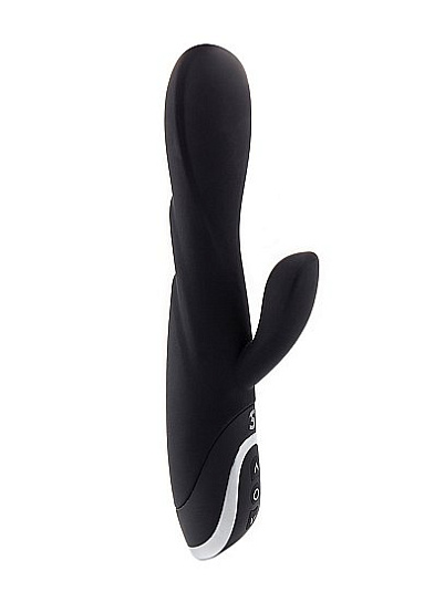 Силиконовый вибратор с клиторальным отростком TULIP, черный