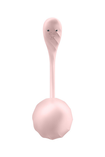 Виброяйцо Satisfyer Ribbed Petal Connect App с пультом ДУ, розовое