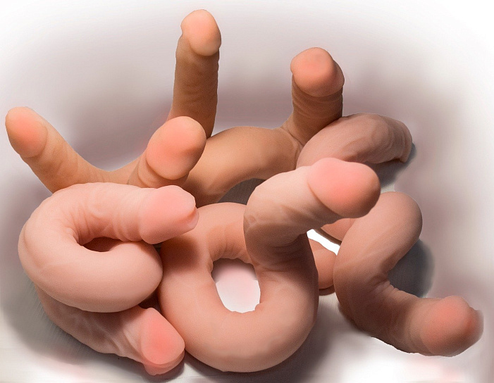 Фаллоимитатор FF Lesbi, телесный, 46 см