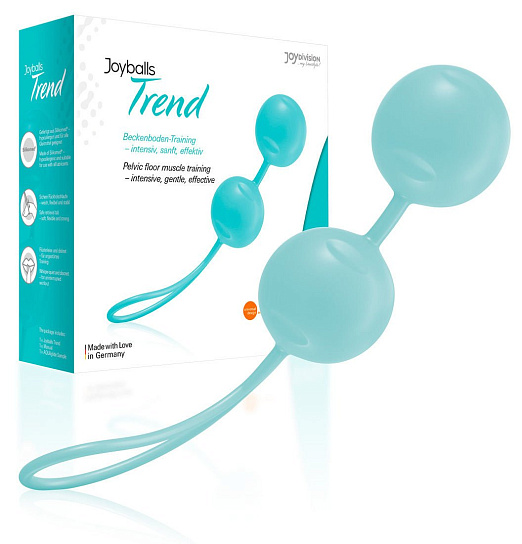 Шарики вагинальные Trend 3 для массажа интимных мыщц, с петлей, зеленые