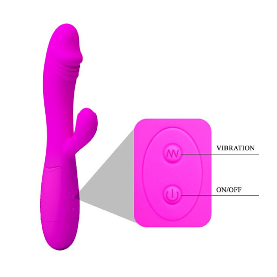 Вагинальный вибратор Snappy с клиторальным стимулятором, 19,5см