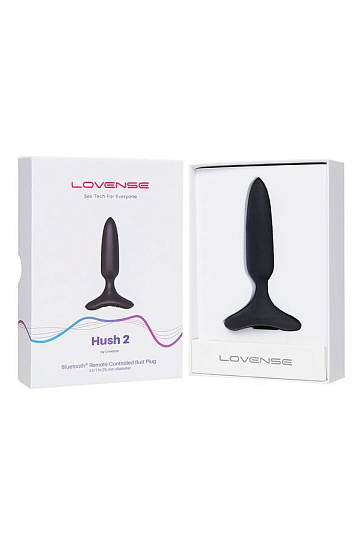Анальная пробка Lovense Hush 2 (XS), черная, 12,1 см