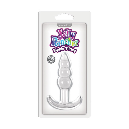 Jelly Rancher T-Plug - анальная пробка рельефная, прозрачная