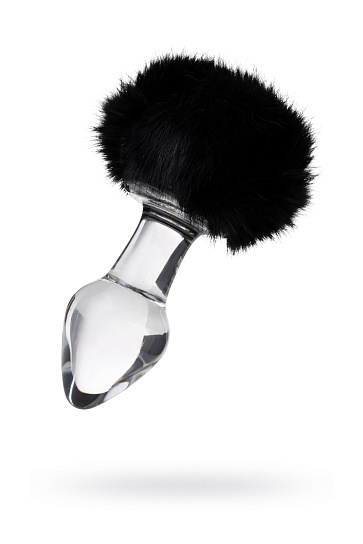 Стеклянная анальная пробка Sexus Glass 226, 13.5 см, черная