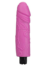 Вибратор-реалистик изготовлен из КиберКожи, 19 см, розовый