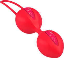 Вагинальные шарики Smartballs Duo из силикона для тренировки и массажа мышц, оранжевые
