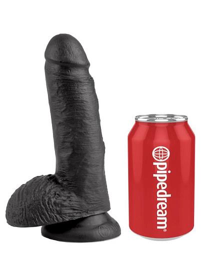 Реалистик с мошонкой на присоске Cock with Balls King Cock 13.5 см, черный Реалистик с мошонкой на присоске Cock with Balls King Cock 13.5 см, черный