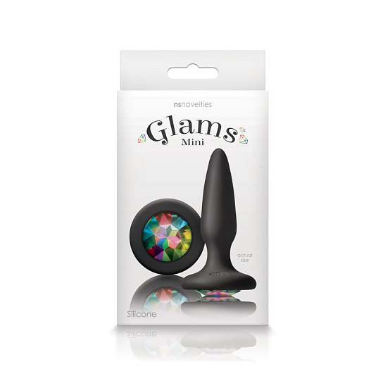 Анальная пробка с радужным кристаллом Glams Mini