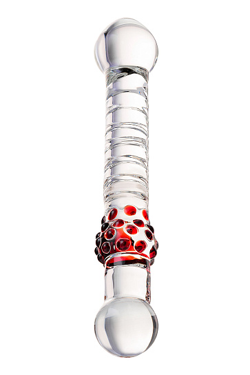 Стеклянный ребристый фаллоимитатор Sexus Glass, 22 см