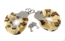 Наручники с мехом Bondage Furry Cuffs, леопард