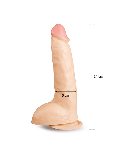 Большой фаллоимитатор на присоске Brazzers 17,5 см