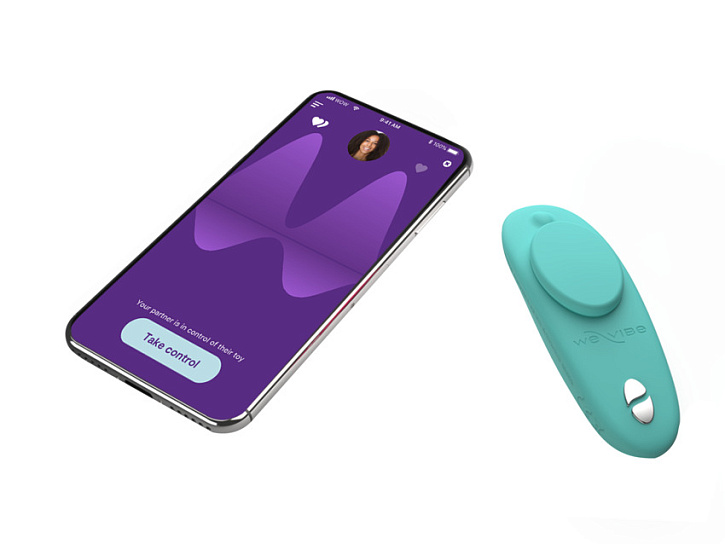Вибратор в трусики We-Vibe Moxie+ с приложением и пультом, голубой