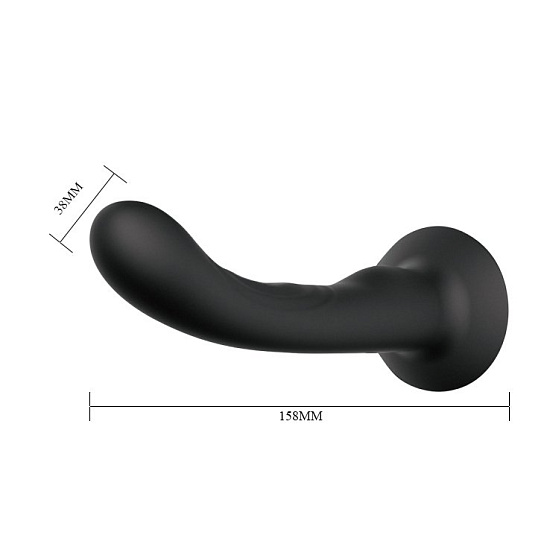 Фаллос эргономичный Baile Ultra Harness Curvy Dildo, черный 15,8 см