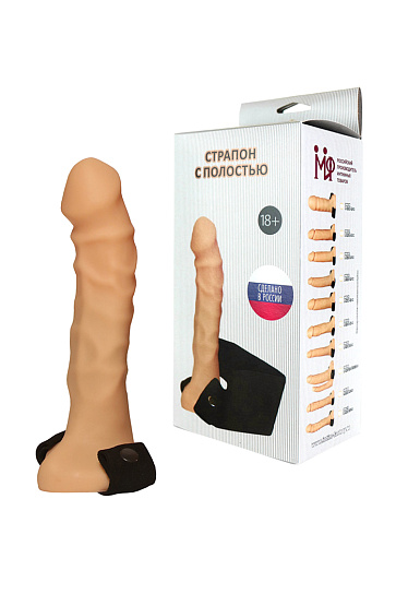 Фаллопротез-страпон Джага-Джага №17 с полостью для пениса XXL