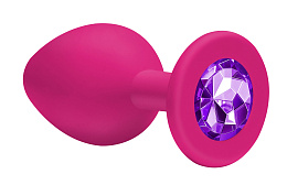 Анальная пробка конусообразной формы Emotions Cutie, размер S, темно-фиолетовый кристал