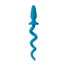 Анальный плаг с хвостом-спиралью Oinkz NS Novelties, голубой
