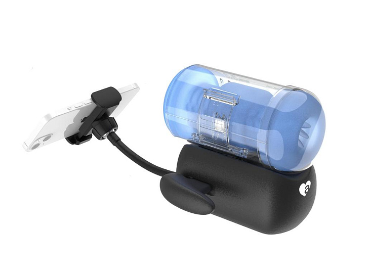 Вибромастурбатор Amovibe Black Knight с имитацией фрикций и подогревом