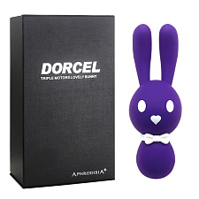 Многофункциональный вибростимулятор-зайчик Dorcel, 16 см, фиолетовый
