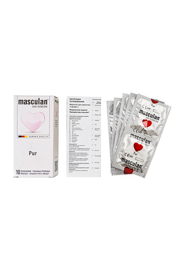 Презервативы Masculan Pur особо тонкие, 10 шт, прозрачные