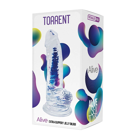 Фаллоимитатор Adrien Lastic Torrent Jelly Dildo с мошонкой, прозрачный