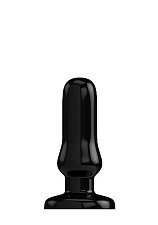 Стеклянный анальный стимулятор Bottom Line 54, диаметр 3.4 см, черный