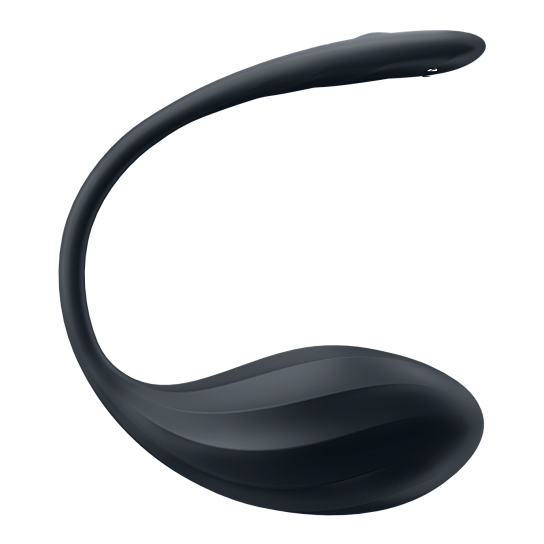 Виброяйцо Satisfyer Ribbed Petal Connect App с пультом ДУ, черное