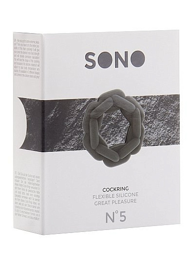 Силиконовое эрекционное кольцо SONO №5, серое
