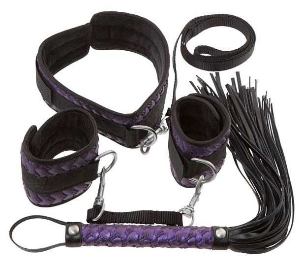 Комплект для БДСМ Bondage Set, черно-фиолетовый 