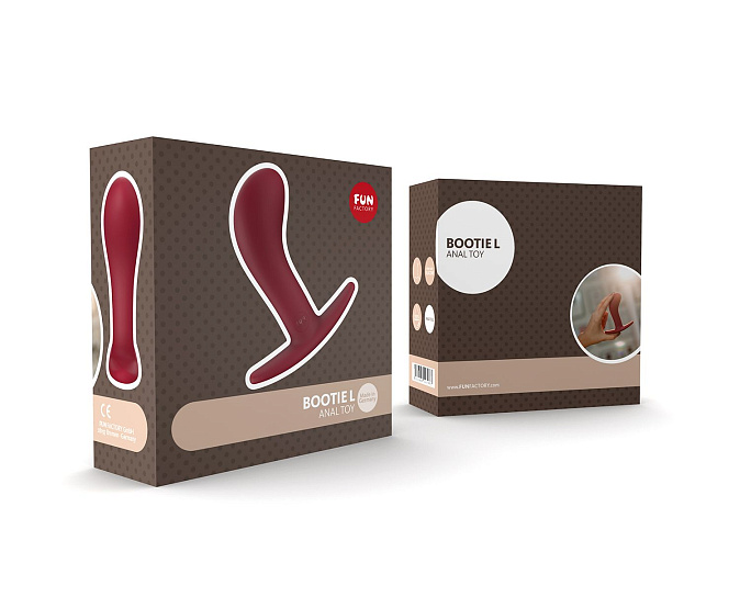 Силиконовая анальная пробка BOOTIE large, бордовая