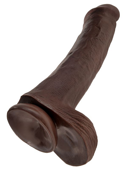 Фаллос гигант на присоске Cock with Balls с мошонкой 22.4 см, темно-коричневый Фаллос гигант на присоске Cock with Balls с мошонкой 22.4 см, темно-коричневый