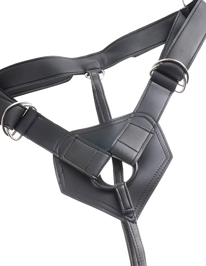 Реалистичный страпон King Cock Harness, телесный, 21 см