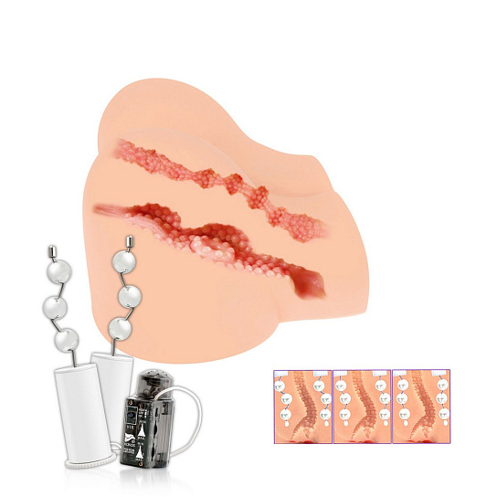 Мужской мастурбатор полуторс с вибрацией вагина и анус Olivia