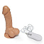 Реалистичный вибратор с мошонкой, 14 см, телесный