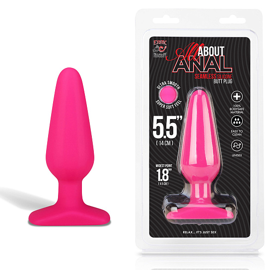 Плаг из силикона класса люкс 5,5', розовый