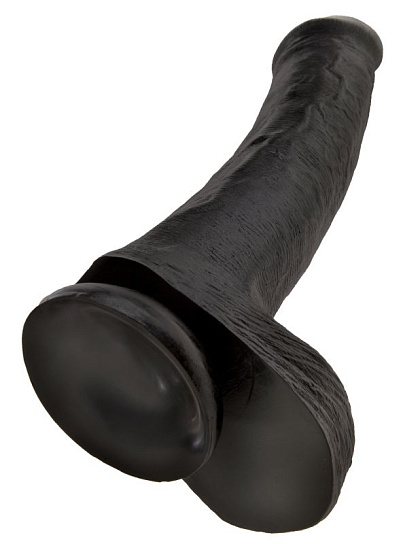 Фаллос гигант на присоске Cock with Balls с мошонкой 22.4 см, черный Фаллос гигант на присоске Cock with Balls с мошонкой 22.4 см, черный