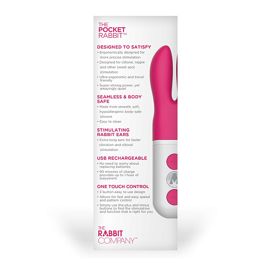 Карманный женский вибратор-кролик Crystalized The Pocket Rabbit, розовый