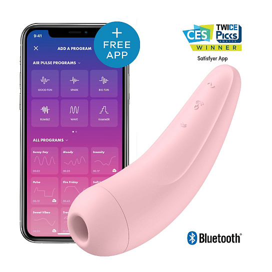 Вакуумный стимулятор Satisfyer Curvy 2 +, розовый