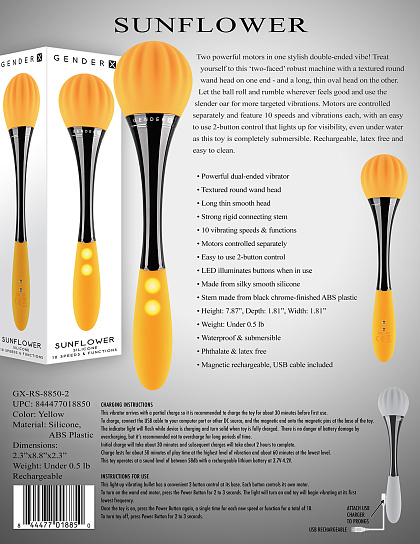 Мощный двусторонний вибратор Evolved Sunflower