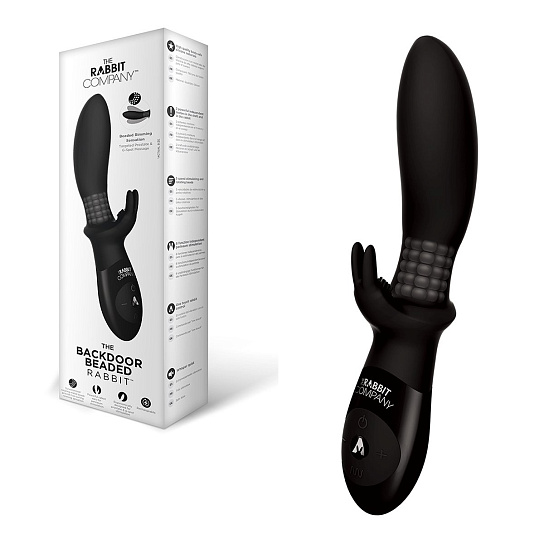 Массажер для анальной стимуляции с функцией ротации, черный