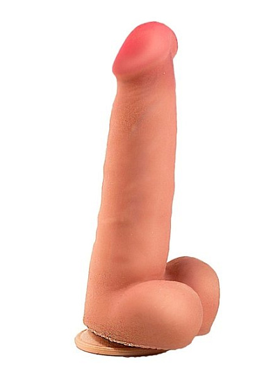 Фаллос на присоске с мошонкой Love Toy 19,5 см