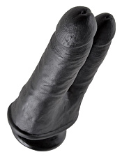 Анально-вагинальный фаллоимитатор King Cock Double Penetrator 11.4 см, черный