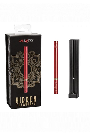 Ультратонкий вибромассажер Hidden Pleasures, красный