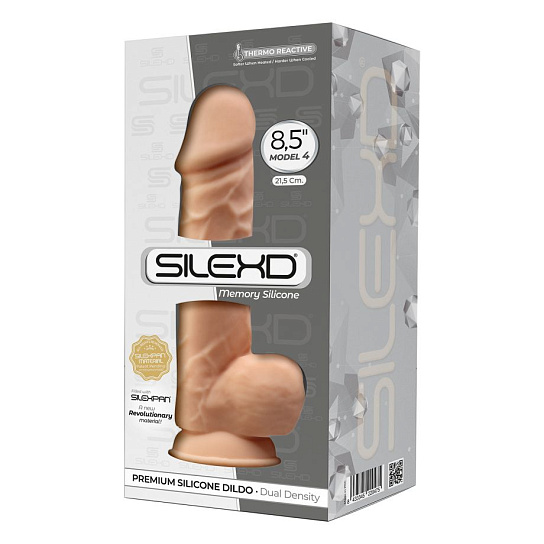 Дилдо с присоской и мошонкой Adrien Lastic SileXD Model 4 (8,5), телесный Дилдо с присоской и мошонкой Adrien Lastic SileXD Model 4 (8,5), телесный