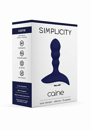 Анальный стимулятор с вибрацией CAIN, синий