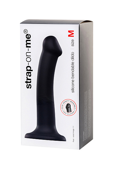 Страпон на присоске из нежного силикона Strap-on-me, 18 см, черный