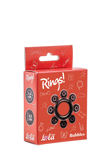 Эрекционное кольцо Rings Bubbles, черное Lola Toys