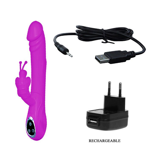 Вибромассажер с стимулятором клитора в виде бабочки Butterfly