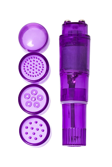 Виброракета Adult Toys от Erotist с 4 насадками, сиреневый, 11 см