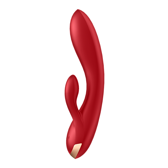 Мощный вибратор с двумя клиторальными отростками Satisfyer Double Flex, красный